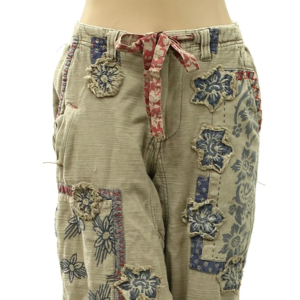 Free People We The Free Around The Block Patch Jogger Pants Cotton XS 288615